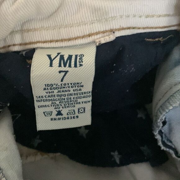 Ymi Patriotic Cut Offs Exposed Pockets Stars & Stripes Sz 7 - Picture 4 of 4